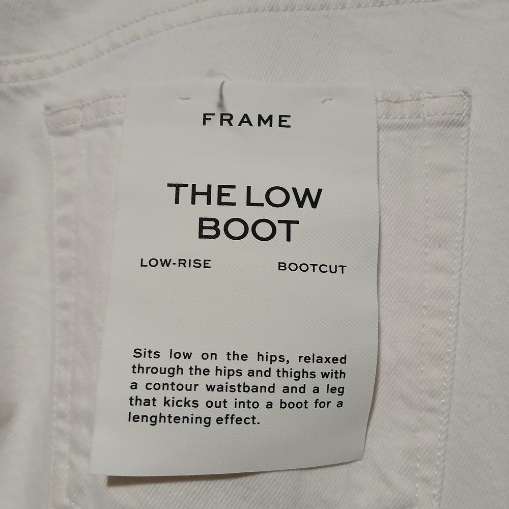 FRAME The Low Boot Jeans White Low Rise Bootcut Denim Womens - Picture 6 of 14